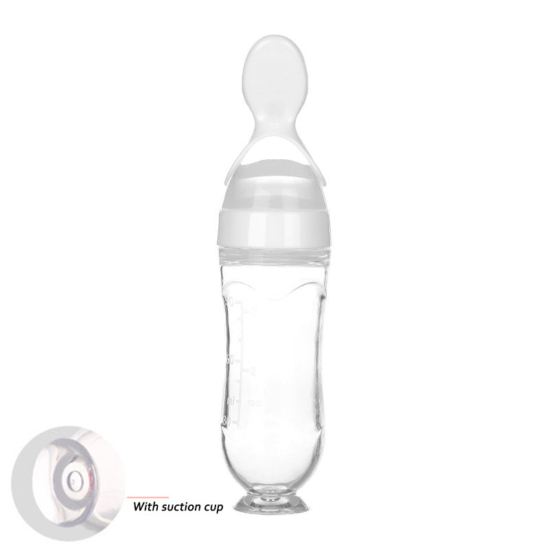 squeezed silicon spoon milk feeding bottle