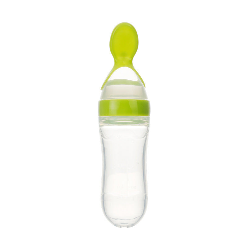 squeezed silicon spoon milk feeding bottle