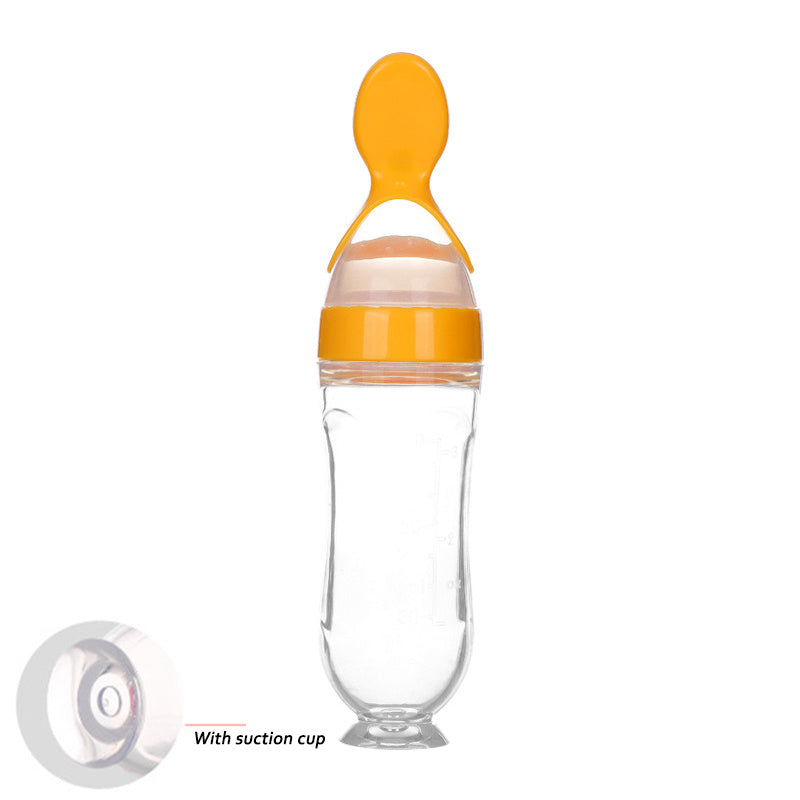 squeezed silicon spoon milk feeding bottle