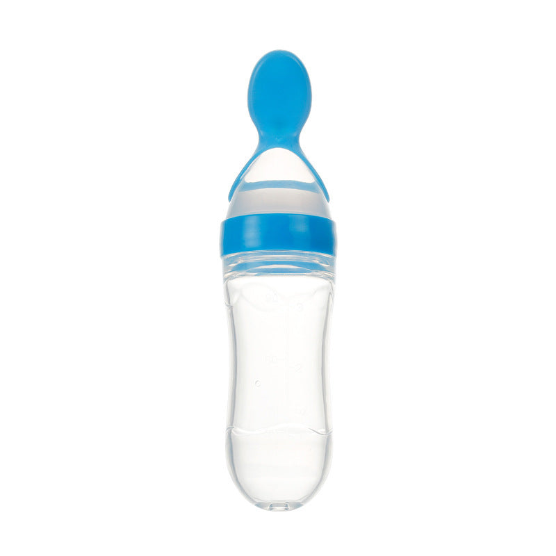 squeezed silicon spoon milk feeding bottle