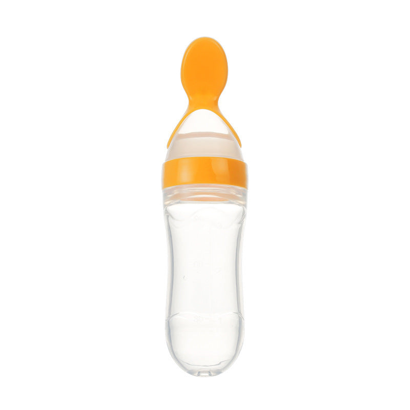 squeezed silicon spoon milk feeding bottle