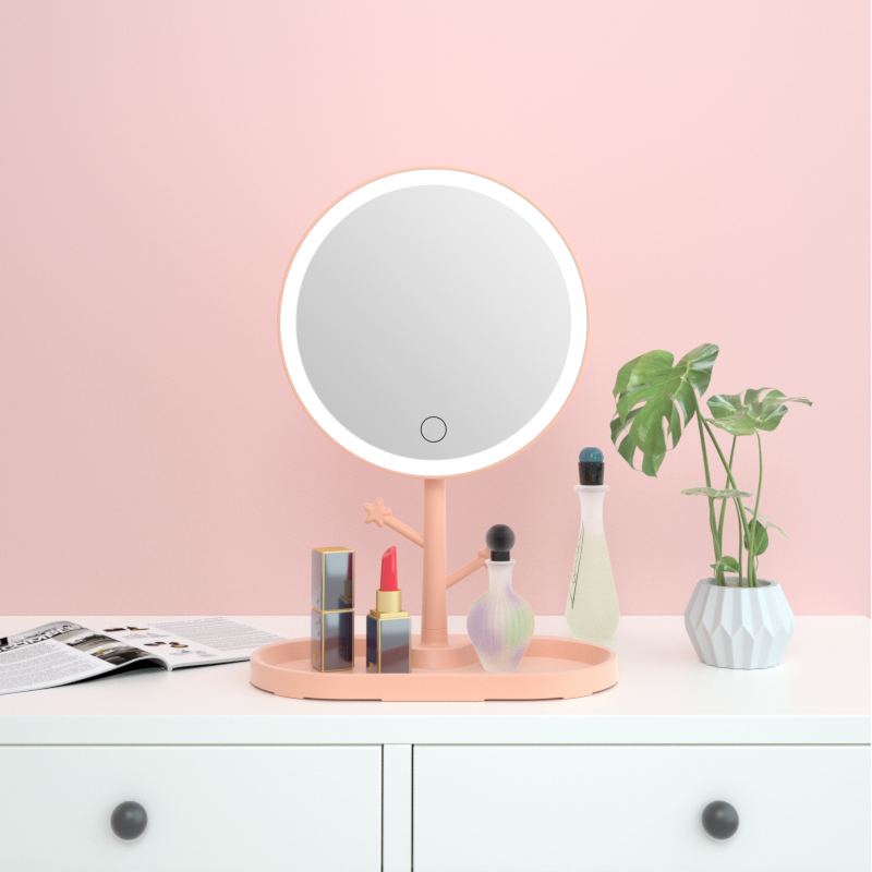 LED makeup mirror with light