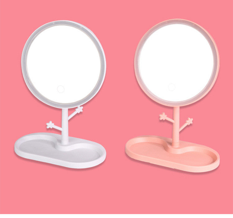 LED makeup mirror with light