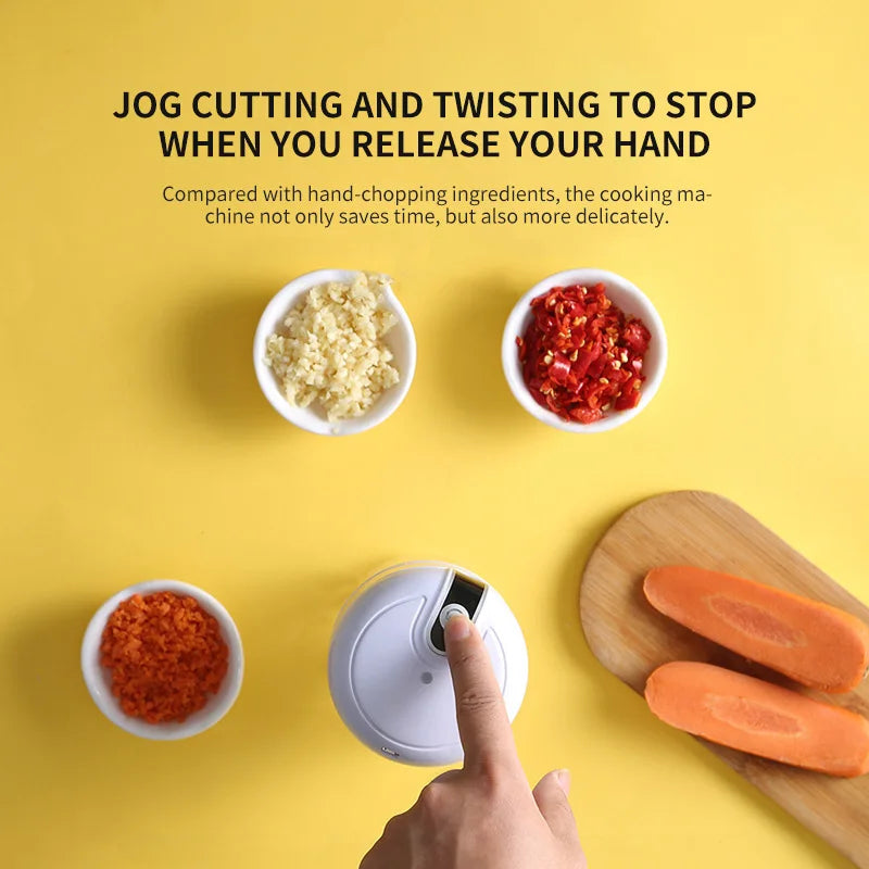 100/250mL Mini Electric Garlic Masher Chopper Cutter Ginger Masher Machine for Kitchen Food Crusher Chili Vegetable USB Charging