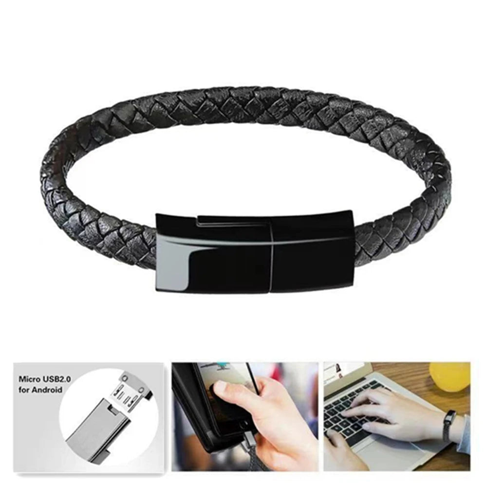 1Pcs Bracelet USB Charging Cable Data Charging Cord for iPhone XR 13 12 11 Max USB C cable for samsung HUAWEI xiaomi Micro cable