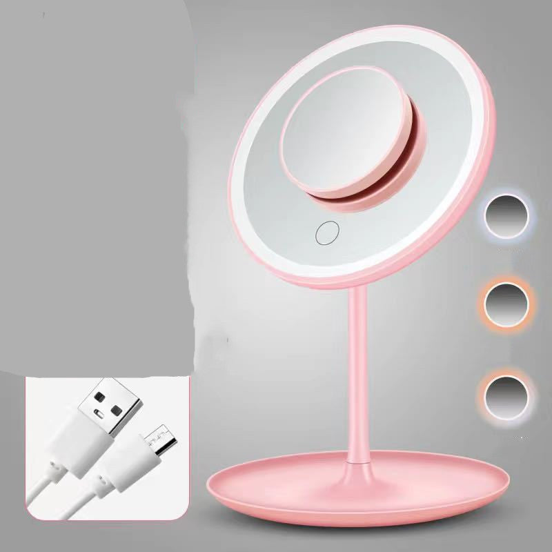 LED makeup mirror with light